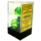 Noppasetti: Chessex Gemini - Polyhedral Green-Yellow/Silver (7)