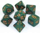 Dice Set: Chessex Opaque  Polyhedral Dusty Green/Copper (7)
