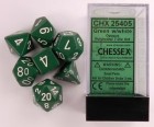 Dice Set: Chessex Opaque  Polyhedral Green/White (7)