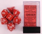 Dice Set: Chessex Opaque  Polyhedral Red/White (7)