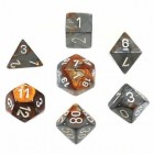 Dice Set: Chessex Gemini - Polyhedral Copper-Steel/White (7)