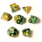 Dice Set: Chessex Gemini - Polyhedral Gold-Green/White (7)