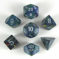 Noppasetti: Chessex Festive  Polyhedral Green/Silver (7)