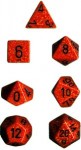 Dice Set: Chessex Fire Speckled Polyhedral Dice Set (7)
