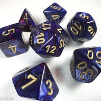 Noppasetti: Chessex Scarab - Poly Royal Blue/Gold (7)