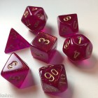 Noppasetti: Chessex Borealis Polyhedral Magenta/Gold (7)