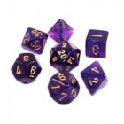 Noppasetti: Chessex Borealis - Polyhedral Royal Purple/Gold (7)