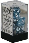 Noppasetti: Chessex Lustrous - Polyhedral Slate/White (7)