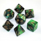 Dice Set: Chessex Gemini - Polyhedral Black-Green/Gold (7)