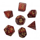 Dice Set: Chessex Glitter - Polyhedral Ruby/Gold (7)