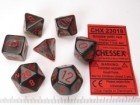 Noppasetti: Chessex Translucent  Polyhedral Smoke w/red (7)