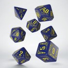 Sice Set: Galactic (Navy Blue - Yellow Carvings) 7 Dice