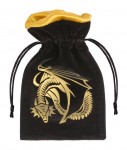 Dice Bag: Dragon Black & golden Velour