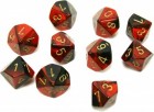 Dice Set: Chessex Gemini D10 Black-Red/gold (10)