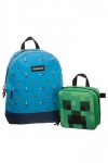 Reppu: Minecraft - Backpack & Lunch Box Set (Sininen/vihre)