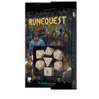 Runequest: Beige & Burgundy Dice Set (7)