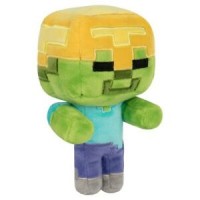 Pehmolelu: Minecraft - Happy Explorer Gold Helmet Zombie (18cm)