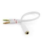 3.5mm Female to 2 Male Headphone Mic Audio Y Splitter