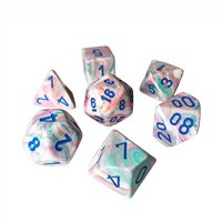 Noppasetti: Chessex Festive  Polyhedral Pop Art/Blue (7)