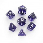 Dice Set: Chessex Translucent - Polyhedral Purple/White (7)