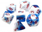 Dice Set: Chessex Gemini - Polyhedral Astral Blue-White/Red (7)