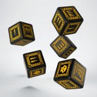 Noppasetti: Orc Battle Dice 5D6 - Black & Yellow (5)