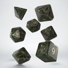 Noppasetti: Runic Dice Set - Bottle Green & Gold (7)