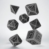 Noppasetti: Celtic 3D Revised Dice Set Gray & black (7)