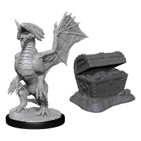 D&D Nolzur\'s Marvelous Unpainted Minis: Bronze Dragon Wyrmling & Treasure Case