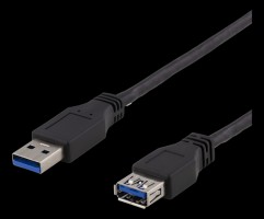 Deltaco: Usb jatkokaapeli 3m