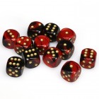 Noppasetti: Chessex Gemini - 16mm D6 Black-Red w/gold (12)