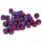 Noppasetti: Chessex Gemini - 12mm D6 Blue-Purple/gold (36)