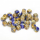 Noppasetti: Chessex Gemini - 12mm D6 Blue-Gold w/white (36)