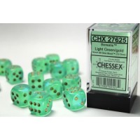 Noppasetti: Chessex Borealis - 16mm D6 Light Green/Gold (12)