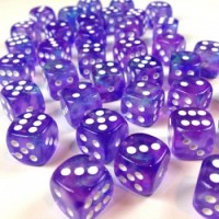 Chessex: Borealis 12mm D6 Purple/White Luminary (36 Dice)