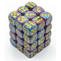 Chessex: Signature 12mm D6 Festive Mosaic/Yellow (36 Dice)