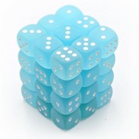 Chessex: Signature 12mm D6 Frosted Teal/White (36 Dice)