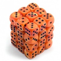 Chessex: Signature 12mm D6 Vortex Orange/Black (36 Dice)