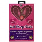 2in1 4m Pink Charge Cable With Unicorn Charm Pink