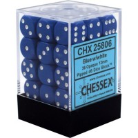 Noppasetti: Chessex Opaque 16mm D6 Blue/White (12)