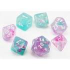 Noppasetti: Chessex - Polyhedral 7-die set Nebula Wisteria/White