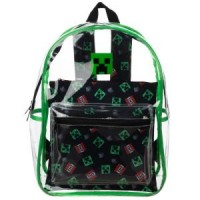 Reppu: Minecraft - 15\" Creeper Clear Backpack With Pouch