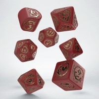 Noppasetti: Dragon Modern Dice - Red & Gold (7)