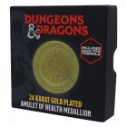 D&D: 24 Karat Gold Plated Amulet of Health Medallion