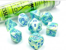 Noppasetti: Chessex Lab Festive  Polyhedral Garden/Blue (7)