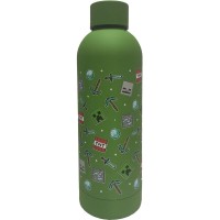 Juomapullo: Minecraft - Mobs and Diamonds Stainless Steel Bottle (500ml, green)