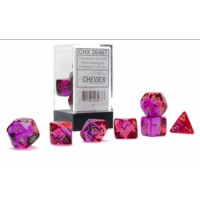 Noppasetti: Chessex Translucent  Polyhedral Red-Violet/gold (7)