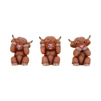 Nemesis Now: Three Wise Highland Cows (9.6cm)