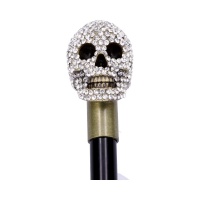 Kvelykeppi: Jewelled Grin Swaggering Cane (95cm)