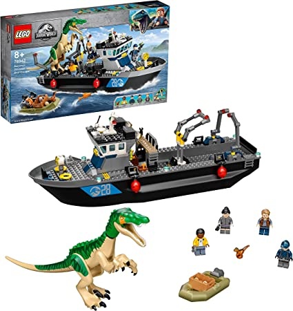Lego Jurassic World: Baryonyx Dinosaur Boat Escape  - Gadget +  lelut - Puolenkuun Pelit pelikauppa